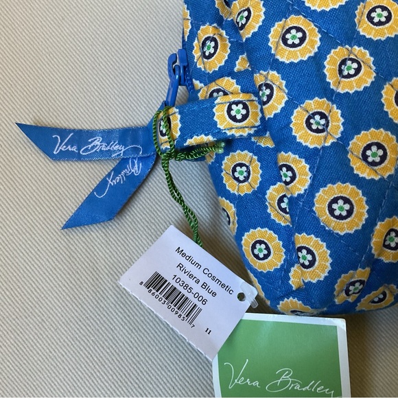 VERA BRADLEY Medium Cosmetic in Retired Pattern RIVIERA BLUE NWT - Picture 4 of 9
